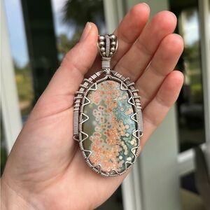 RARE Ocean Jasper mined in Madagascar WireWrap Pendant Necklace!! ‼️🙏